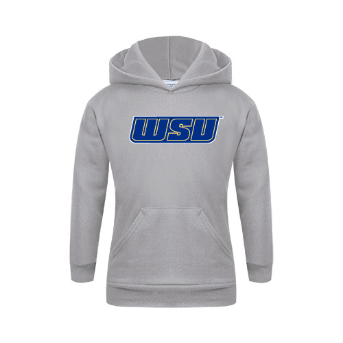  Youth Grey Fleece Hood - WSU