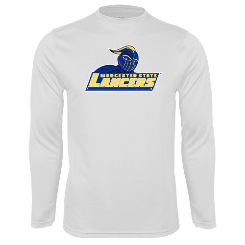  White Performance Long Sleeve Shirt - Primary Mark