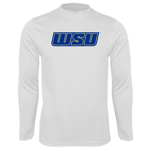  White Performance Long Sleeve Shirt - WSU