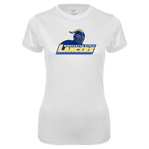  Womens White Performance Tee - Primary Mark