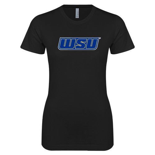  Next Level Womens Black Boyfriend Tee - WSU