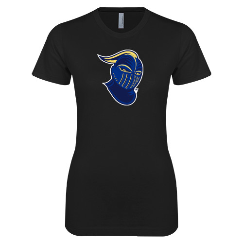  Next Level Womens Black Boyfriend Tee - Lancer Head