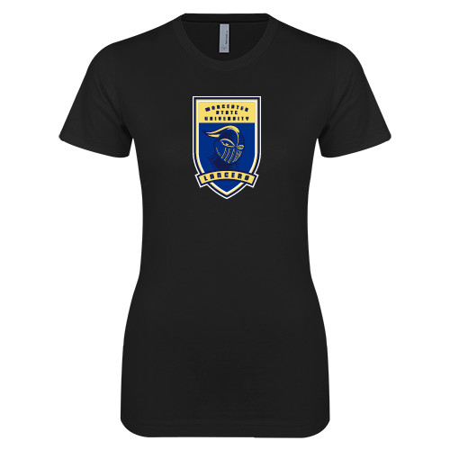  Next Level Womens Black Boyfriend Tee - Lancer Shield