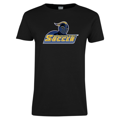  Womens Black Short Sleeve Tee - Soccer