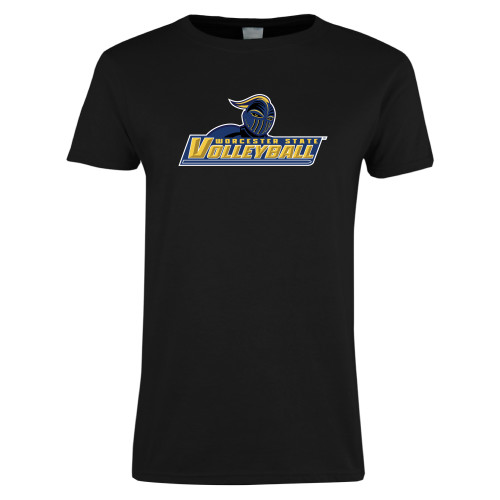  Womens Black Short Sleeve Tee - Volleyball