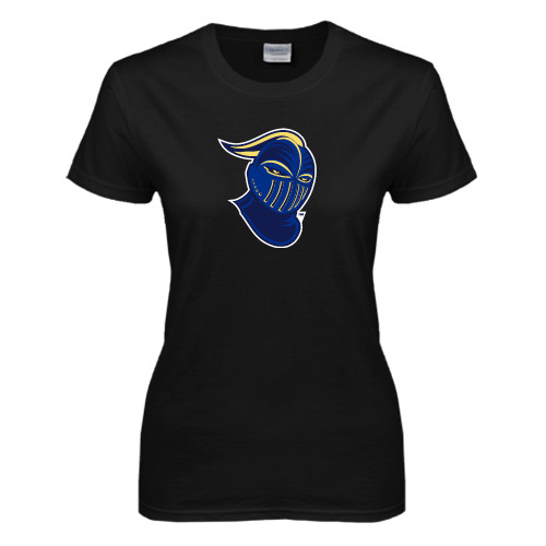  Womens Black Short Sleeve Tee - Lancer Head