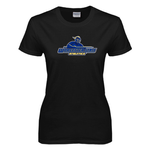  Womens Black Short Sleeve Tee - Worcester State Athletics