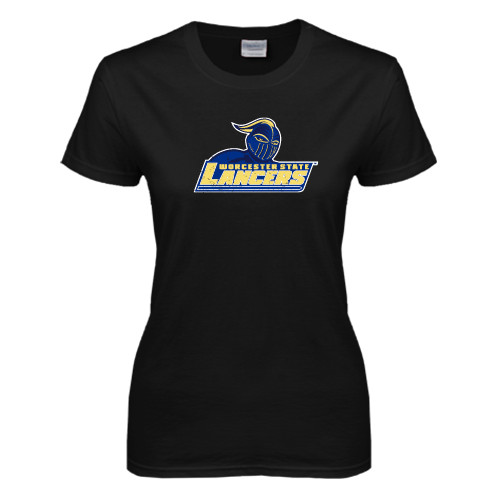  Womens Black Short Sleeve Tee - Primary Mark Distressed