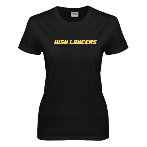  Womens Black Short Sleeve Tee - WSU Lancers