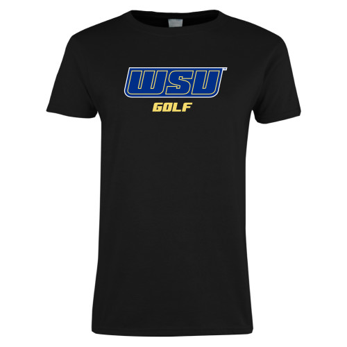  Womens Black Short Sleeve Tee - Golf