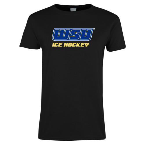  Womens Black Short Sleeve Tee - Ice Hockey