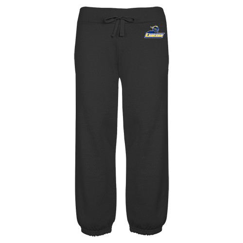  ENZA Womens Black Banded Fleece Capri - Primary Mark