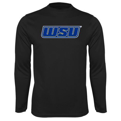  Black Performance Long Sleeve Shirt - WSU