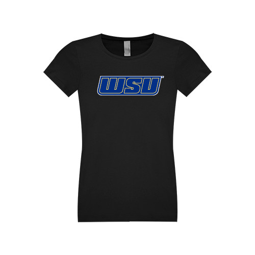  Next Level Girls Black Fashion Fit T Shirt - WSU