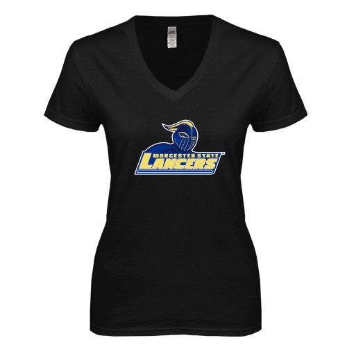  Next Level Womens Black Ideal V Tee - Primary Mark
