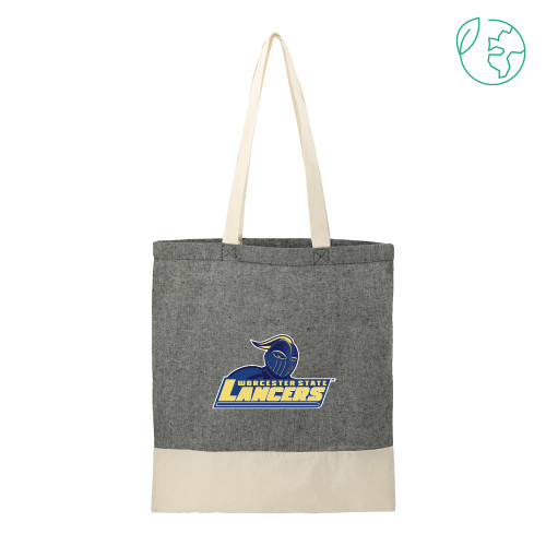  Split Recycled Black Cotton Twill Convention Tote - Primary Mark