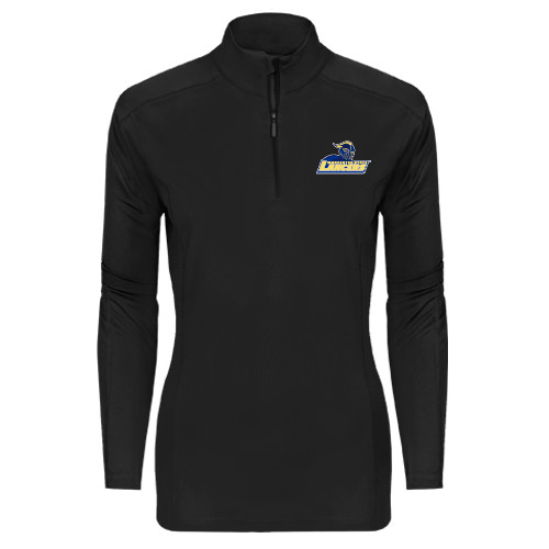  Syntrel Womens Black Interlock 1/4 Zip - Primary Mark