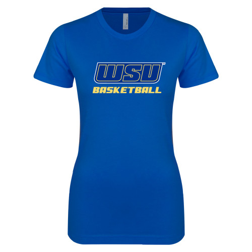  Next Level Womens Royal Boyfriend Tee - Basketball