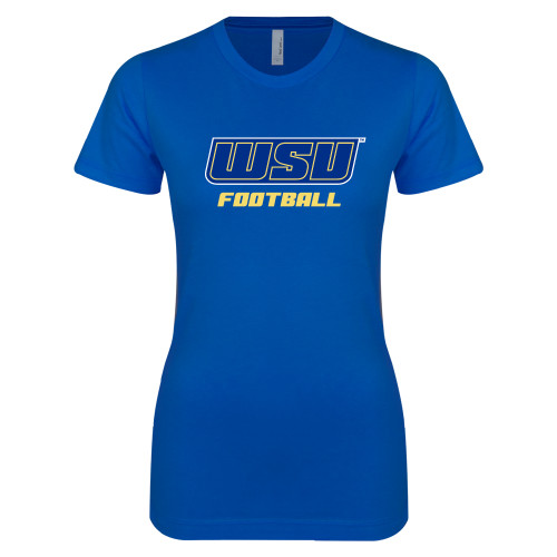  Next Level Womens Royal Boyfriend Tee - Football