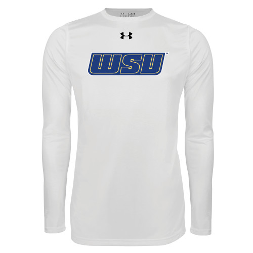  Under Armour White Long Sleeve Tech Tee - WSU