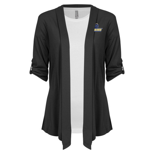  Womens Grey Drape Front Cardigan Sweater - Primary Mark