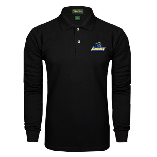  Black Long Sleeve Polo - Primary Mark