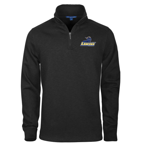  Black Slub Fleece 1/4 Zip Pullover - Primary Mark