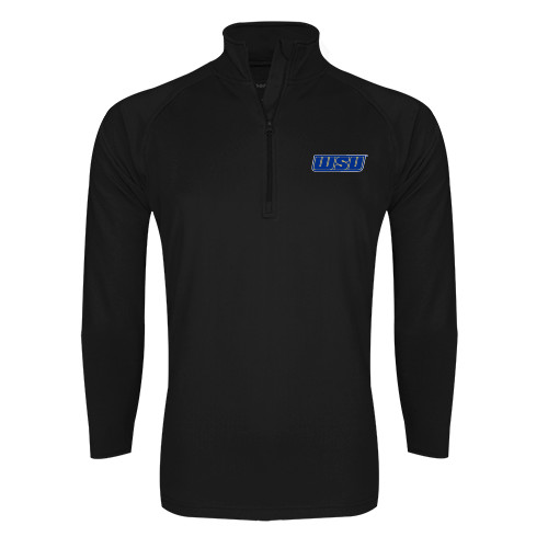  Sport Tek Black Sport Wick Stretch 1/2 Zip Pullover - WSU