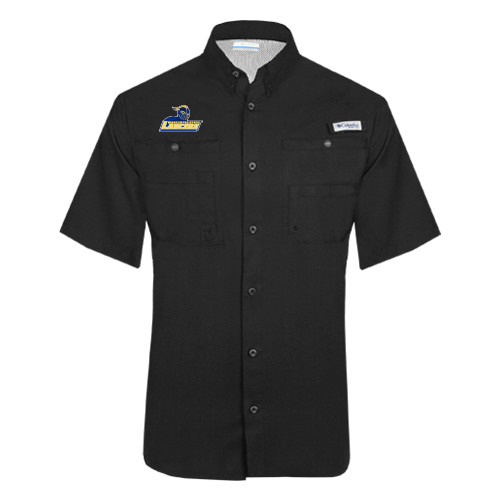  Columbia Black Tamiami Performance Short Sleeve Shirt - Primary Mark
