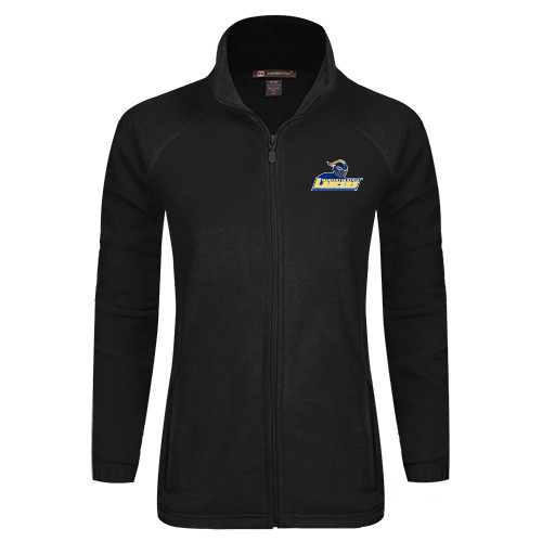 Womens Black Fleece Full Zip Jacket - Primary Mark
