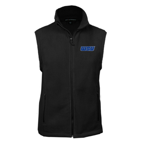  Black Fleece Full Zip Vest - WSU