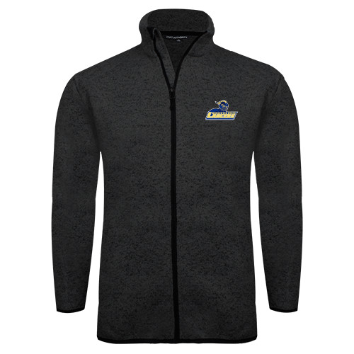  Black Heather  Sweater Fleece Jacket - Primary Mark