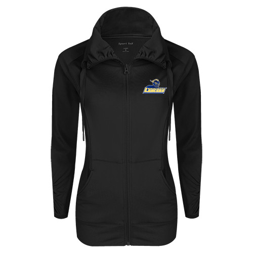  Womens Black Sport Wick Stretch Full Zip Jacket - Primary Mark