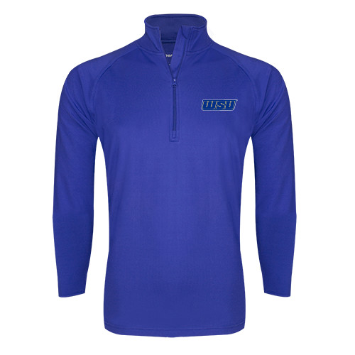  Sport Tek Royal Sport Wick Stretch 1/2 Zip Pullover - WSU