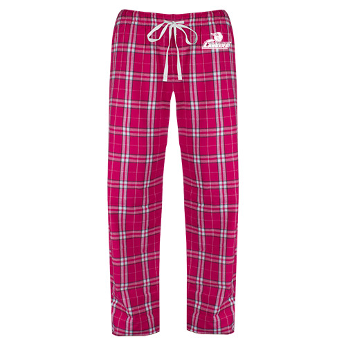  Womens Dark Fuchsia/White Flannel Pajama Pant - Primary Mark