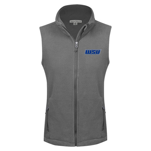 Womens Charcoal Fleece Full Zip Vest - WSU