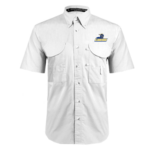  White Fishing Shirt Performance Short Sleeve - Primary Mark