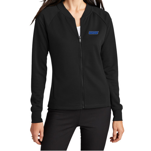  Mercer+Mettle Womens Deep Black Full Zip Jacket - WSU