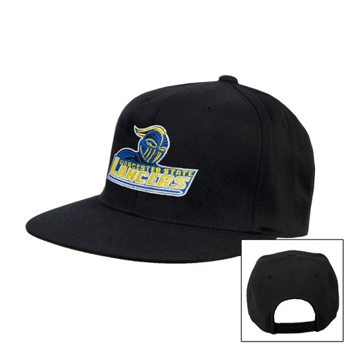  Black Flat Bill Snapback Hat - Primary Mark