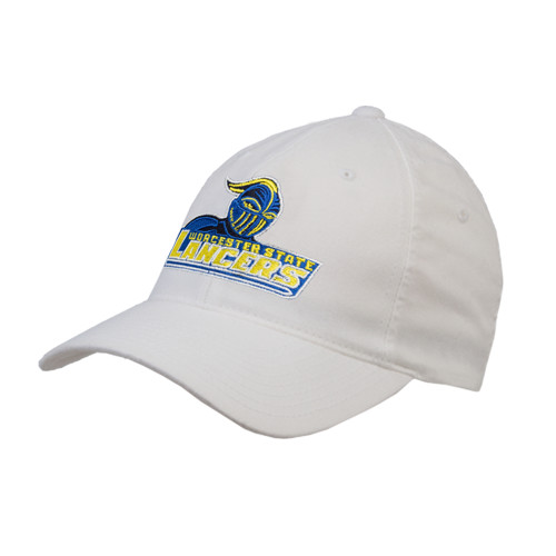  White Flexfit Structured Low Profile Hat - Primary Mark