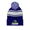 Thumbnail image for  Royal/White Two Tone Knit Pom Beanie w/Cuff