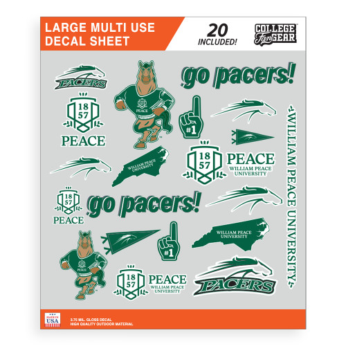  Large Multi Use Decal Sheet - William Peace University Large Sticker Sheet