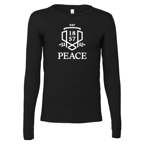 Bella + Canvas Black Jersey Cotton Long Sleeve T Shirt - Primary Shield Vertical