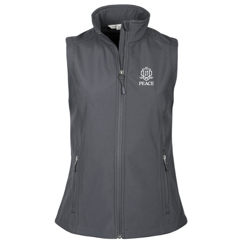  Womens Charcoal Core Softshell Vest - Primary Shield Vertical