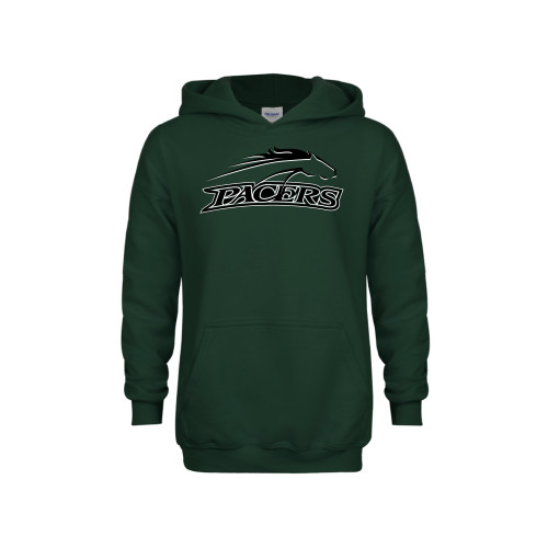  Youth Dark Green Fleece Hoodie - Arched Pacers w/ Pacer