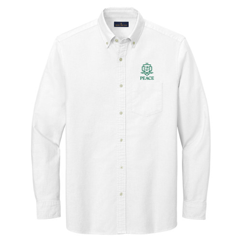  Brooks Brothers Mens White Casual Oxford Cloth Shirt - Primary Shield Vertical