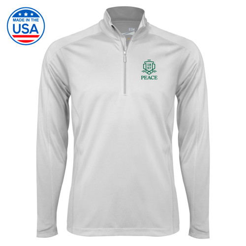  Syntrel White Interlock 1/4 Zip - Primary Shield Vertical