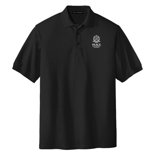  Extended Black Silk Touch Polo - Formal  Shield Vertical