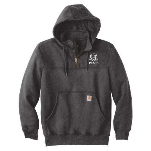  Carhartt Charcoal Rain Defender Paxton Hooded Zip Sweatshirt - Primary Shield Vertical