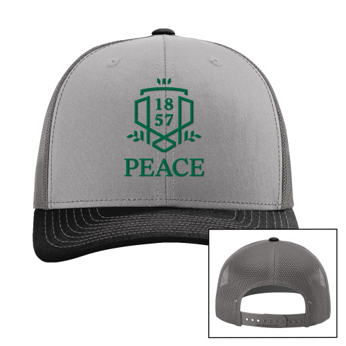  Richardson Grey/Charcoal/Black Trucker Hat - Primary Shield Vertical
